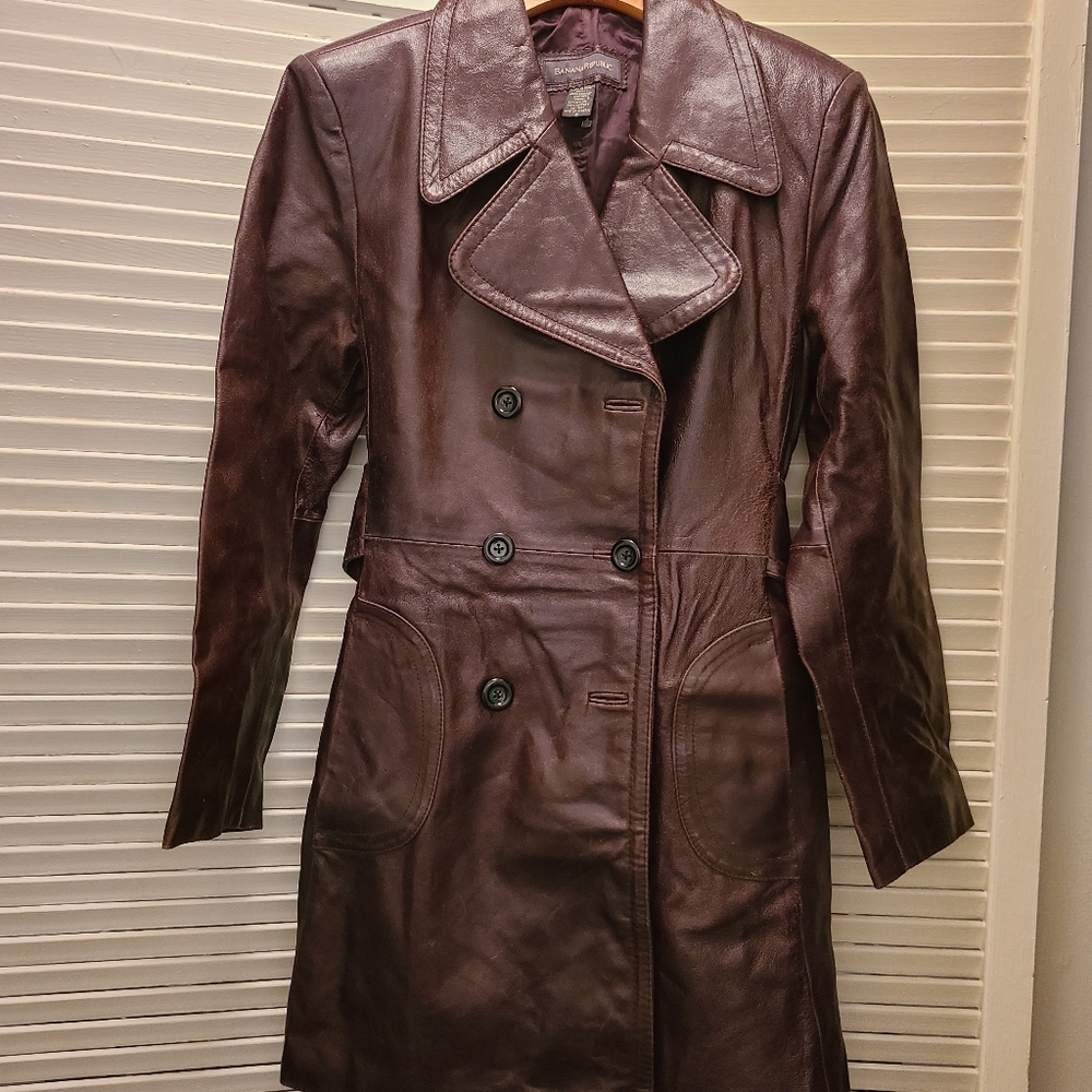 Banana Republic leather trench coat
